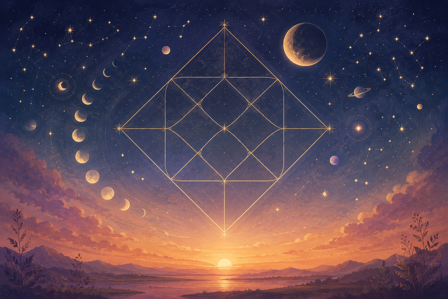 Sidereal zodiac chart inspired by traditional Indian astrology